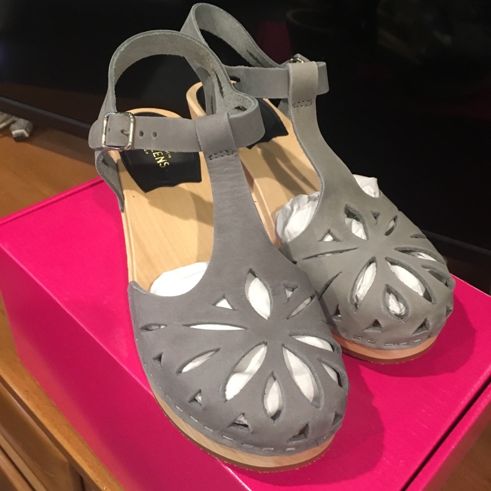 Swedish Hasbeens Lacy Sandal dark grey nubuck 37